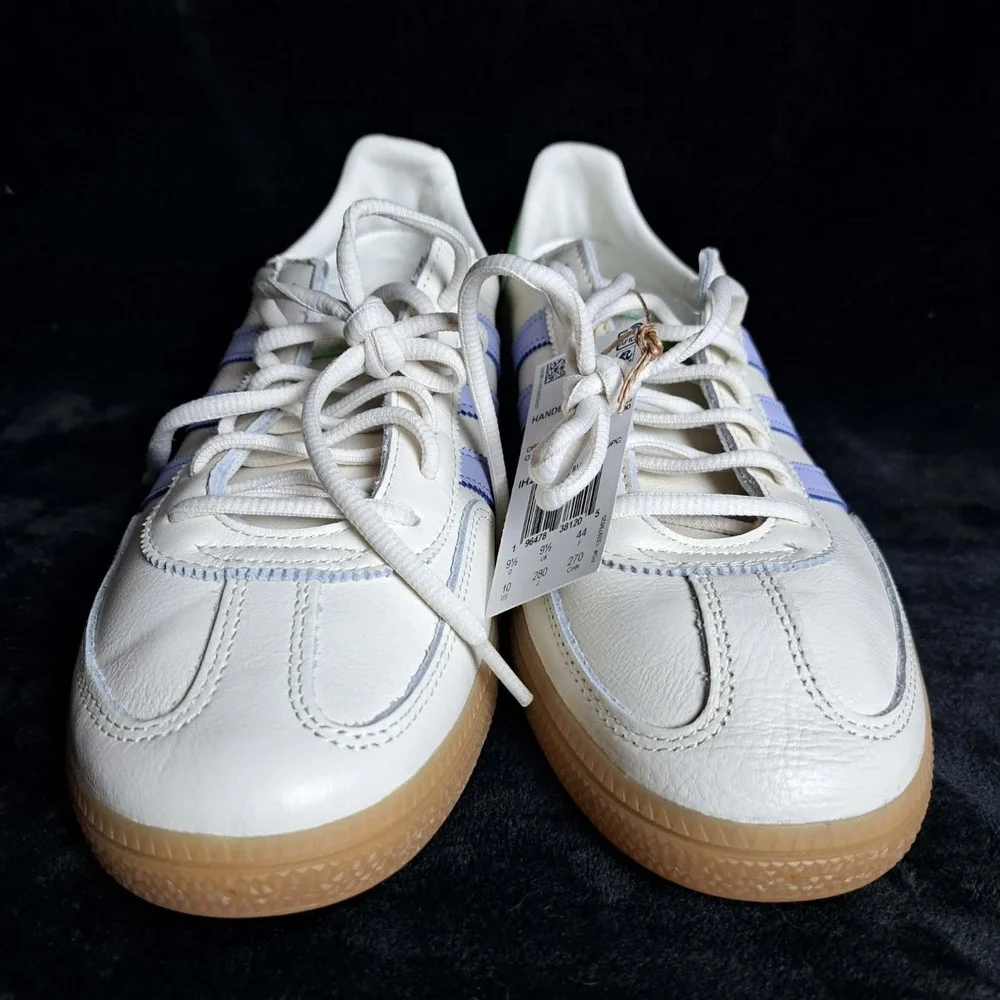 Adidas Handball Spezial Mens Casual Off White/Violet Purple/Gum IH2460 Size 10